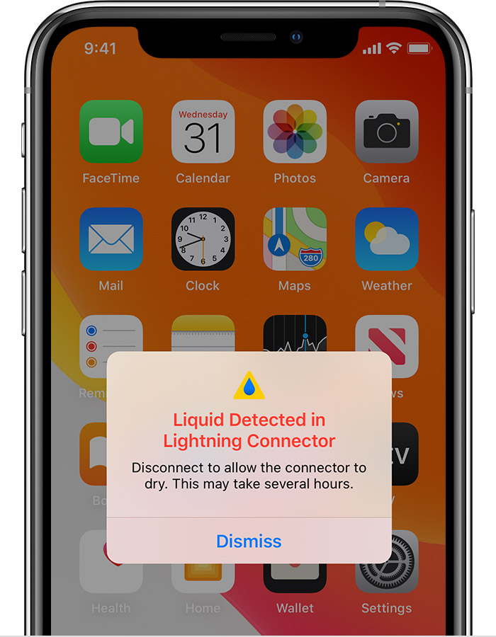 木棠镇苹果手机维修分享iPhone 12 在充电时出现 “闪电接口检测到液体”的提示怎么办 