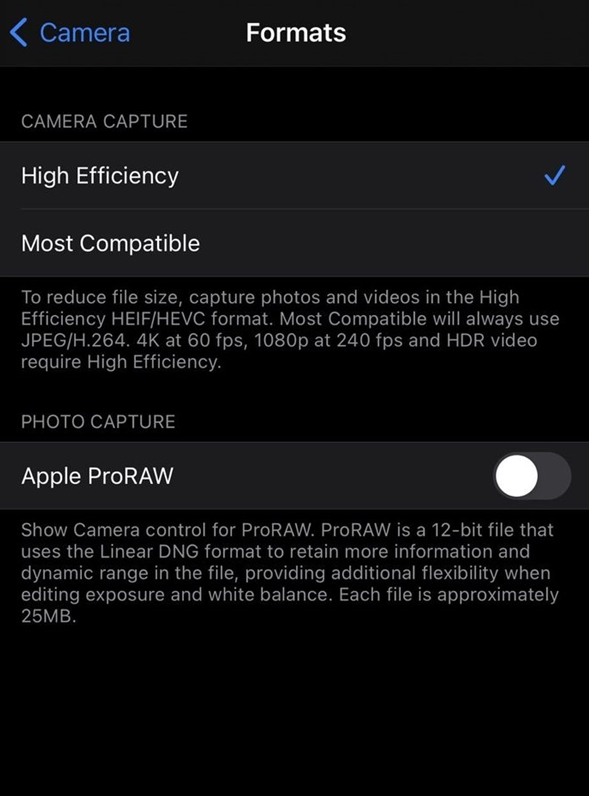 木棠镇苹果手机维修分享如何为 iPhone 12 Pro/Max 启用 ProRAW 照片格式 